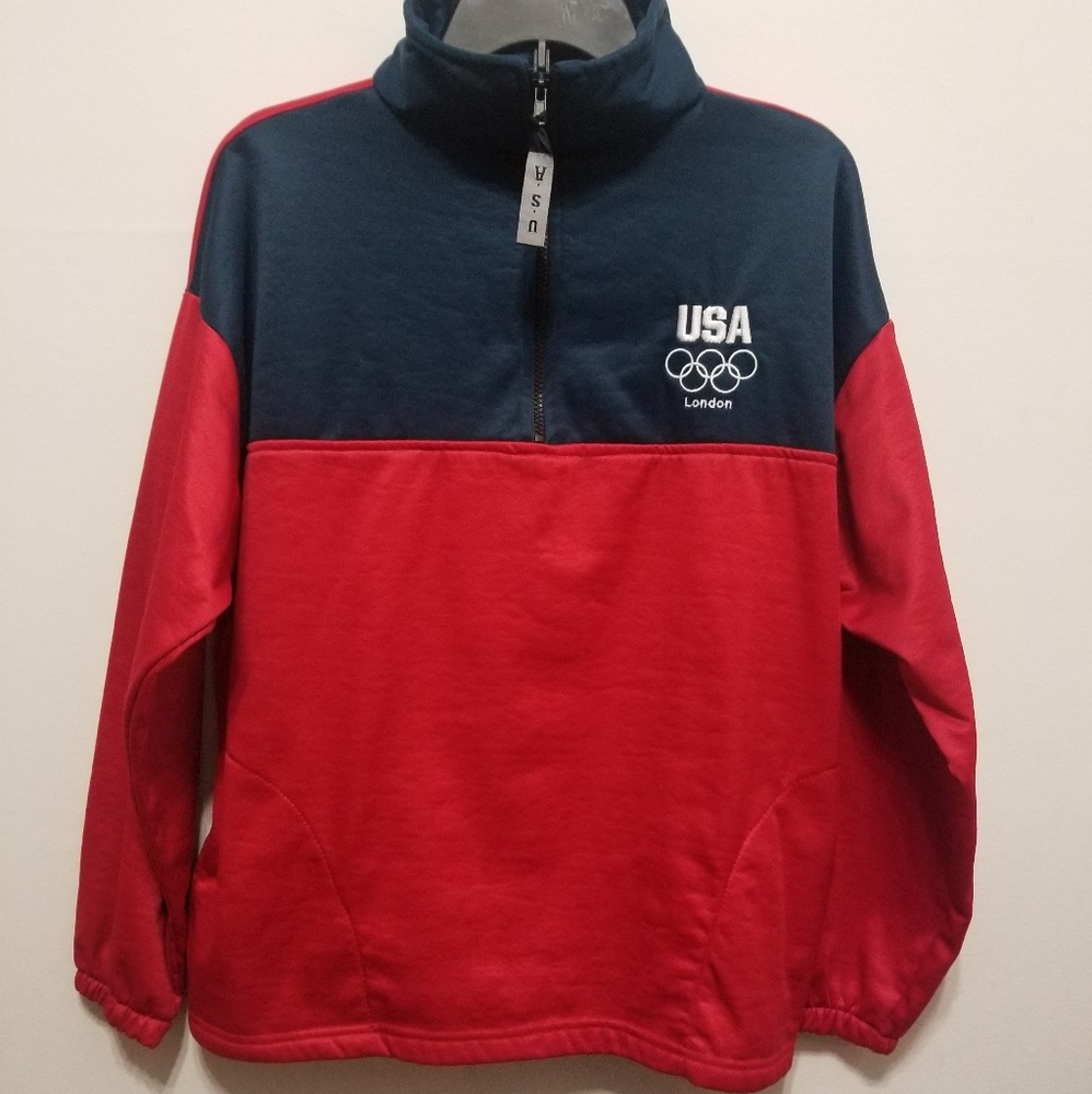 USA Olympic London half Zip cotton sweater